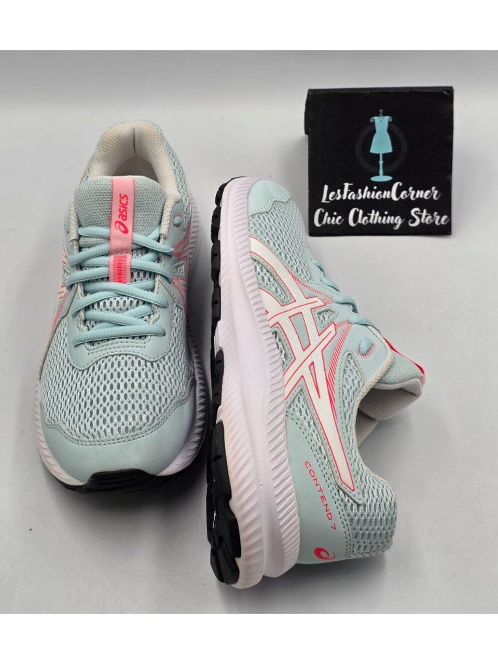 Asics Women's Aqua Pink Contend 7 Lightweight Running Shoes Size 7 3786 - Picture 10 of 16